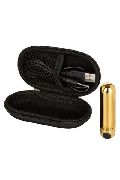 Rechargeable Bullet Vibrator with Travel Carry Case - Gold