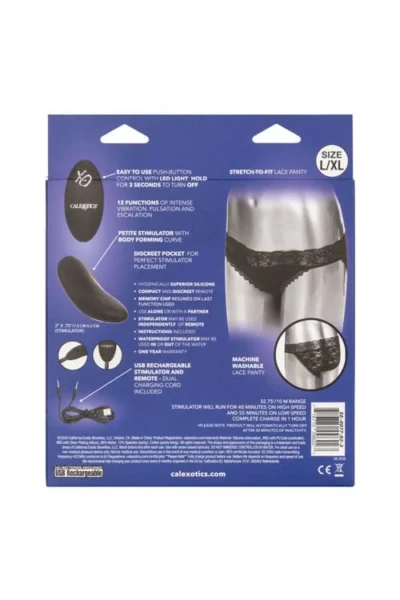 Remote Control Panty Vibrator Black Lace Large & XL Sized