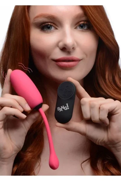Pink Egg Vibrator with Extended Cord Handle & Remote Control