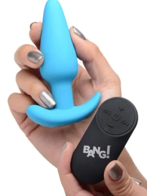 Vibrating Butt Plug with Remote Control Anal Vibrator Stimulator - Blue