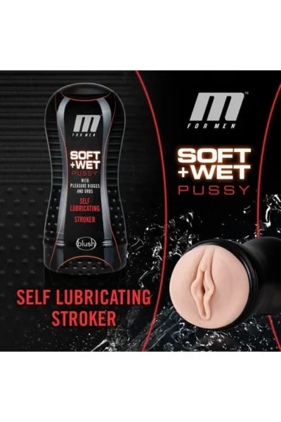 Soft and Wet Pussy with Pleasure Ridges Self Lubricating Stroker Cup