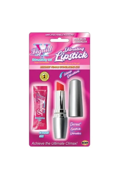Vaginal & Clit Lipstick Discreet Vibrator & Stimulation Gel Kit