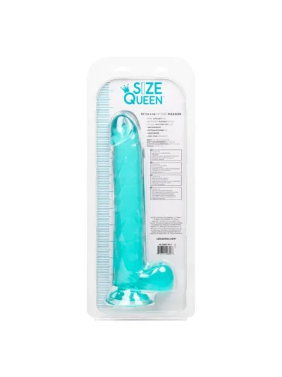 10 Inch Dildo Realistic Cock with Balls & Suction Cup Base - Blue