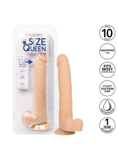 10 Inch Dildo Realistic Cock with Balls & Suction Cup Base - Ivory