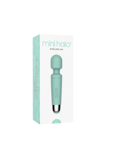 20x Pulsations Mini Vibrator with Bendable Neck Halo - Minty Green