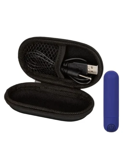 3-inch Mini Bullet Vibrator with Discreet Travel Case - Blue