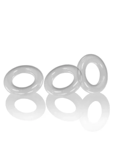 3-Pack Cock Rings for Stronger Erection Oxballs Willy Rings Clear