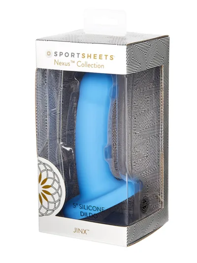 5 Inch Curved Dildo with Suction Cup Base - Blue