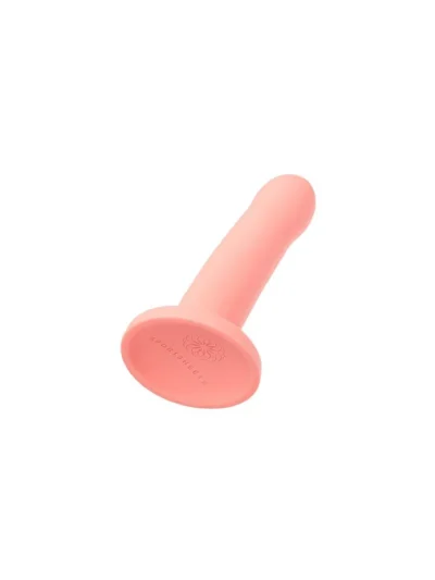 5 Inch Silicone Curved Dildo with Suction Cup Base - Pink