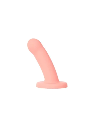 5 Inch Silicone Curved Dildo with Suction Cup Base - Pink
