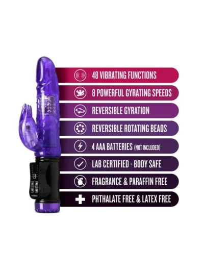 5 Inches Flutter Rabbit Vibrator Vagina & Clit Stimulator - Purple