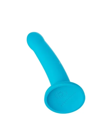 7 Inch G-Spot Curved Dildo with Suction Cup Base - Turquoise