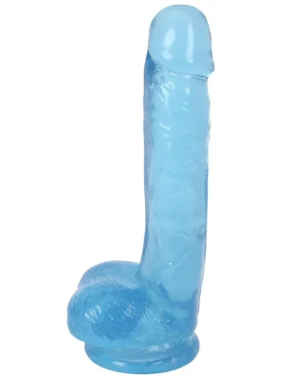 7 Inch Slim Dick With Balls And Suction Cup Lollicok- Berry Ice