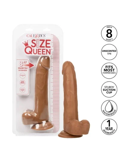8 Inch Dildo Realistic Cock with Balls & Suction Cup Base - Brown