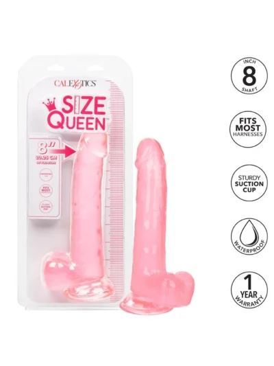 8 Inch Dildo Realistic Cock with Balls & Suction Cup Base - Pink