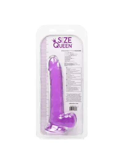 8 Inch Dildo Realistic Cock with Balls & Suction Cup Base - Purple