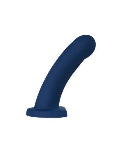 8 Inch G-Spot Curved Dildo with Suction Cup Base - Navy