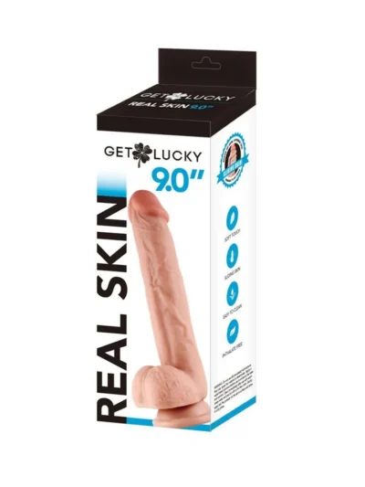 9 Inch Mega Dildo Realistic Cock with Balls Suction Cup Base