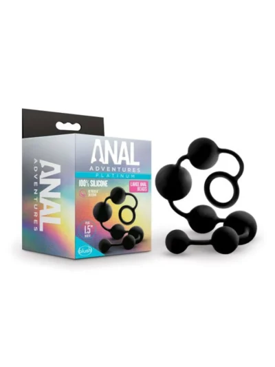 Anal Beads Anal Stimulator with 6 Different Sizes Beads - Black