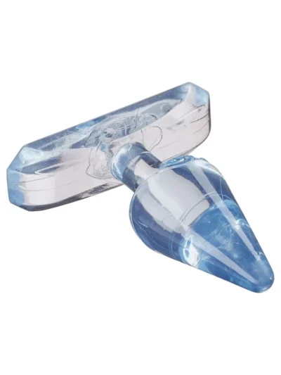 Beginner Mini Tapered Butt Plug Transparent Anal Stimulator - Blue