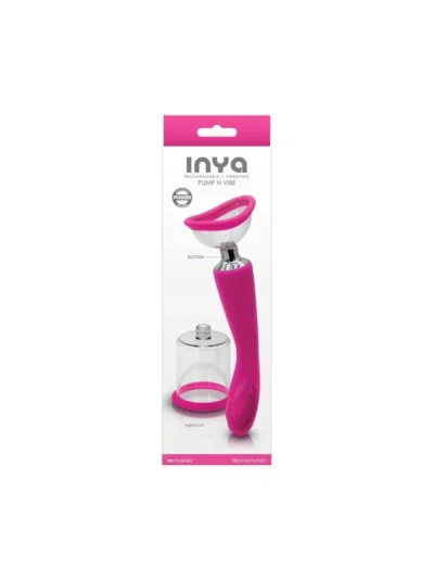 Breast & Clitoral Suction Cup Pump with Vibrating Handle - Pink