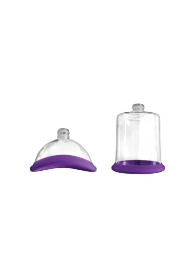 Breast & Clitoral Suction Cup Pump with Vibrating Handle - Purple