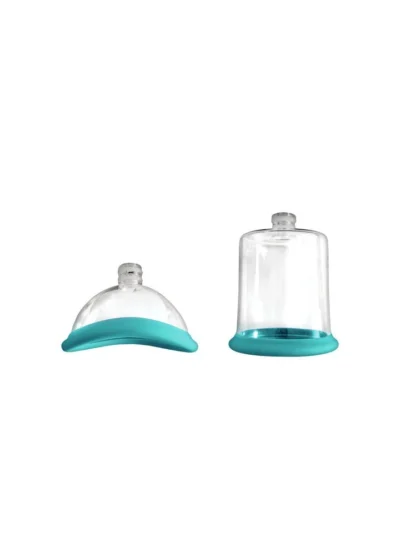 Breast & Clitoral Suction Cup Pump with Vibrating Handle - Teal