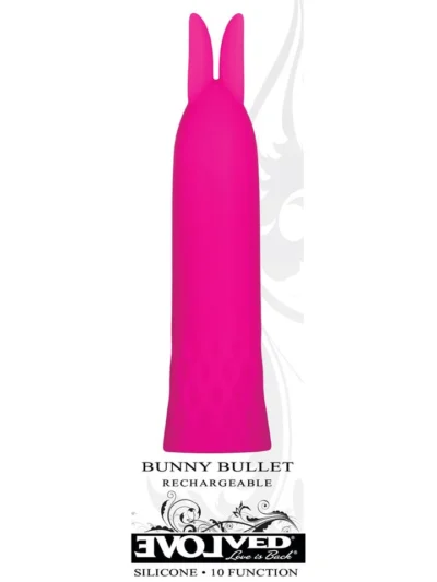 Bullet Vibrator with Floppy Bunny Ears Clitoral Stimulator - Pink