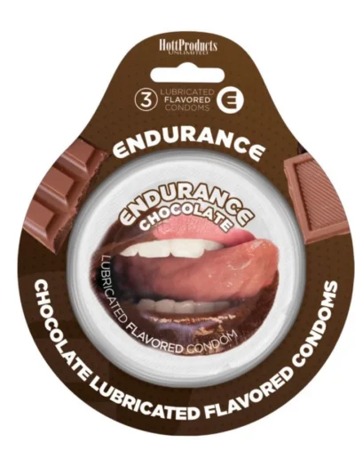 Chocolate Flavored Latex Condoms Endurance - 3 Pack