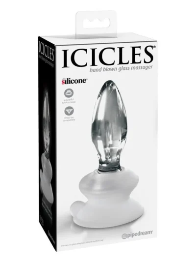 Clear Glass Butt Plug Anal Stimulator with Silicone Suction Cup