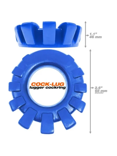 Cock-Lug Stronger Erections Lugged Cock Ring Oxballs - Marine Blue