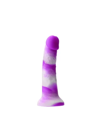 Colorful 6 Inches Dildo Realistic Molded Dong - Purple & White