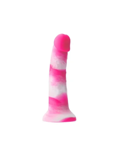Colorful 8 Inches Dildo Realistic Molded Dong - Pink & White