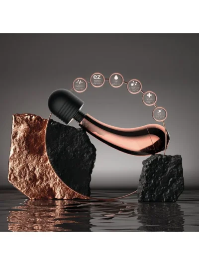 Elegant Mini Wand Massager with Curved Handle - Rose Gold