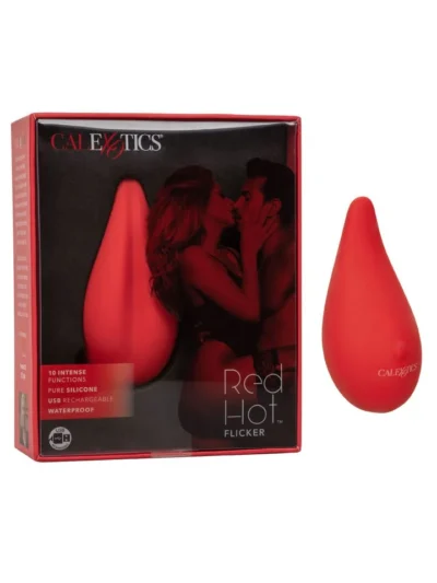 Ergonomically Curved Tip Clit Vibrator Sex Toy Red Hot Flicker
