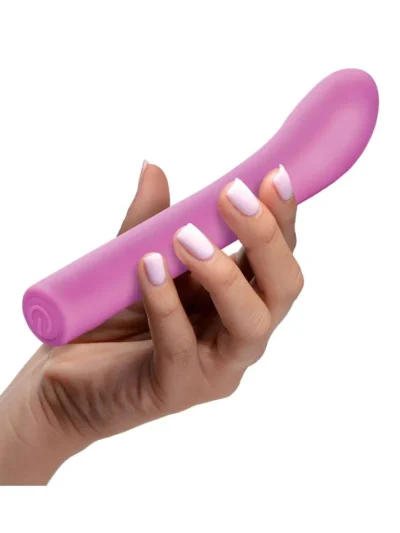 G-spot curvedd vibrator with come hither motion function - pink