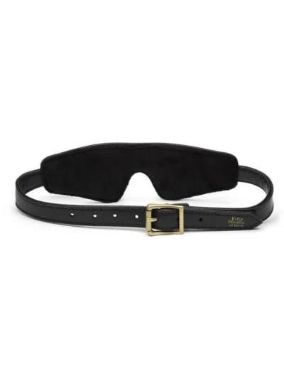 Handcrafted Faux Leather Blindfold with Gold Hardware Fifty Shades