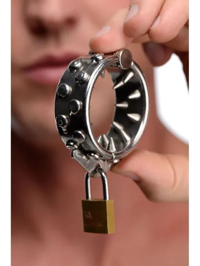 Impaler Locking CBT Ring with Spikes Cock & Ball Torture Device