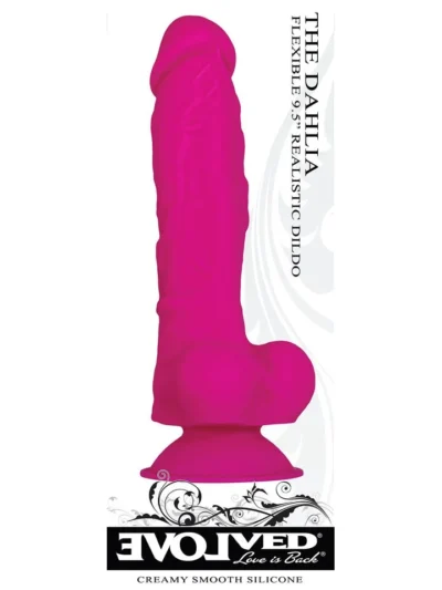 Large realistic dildo 9 inch length with balls - the dahlia