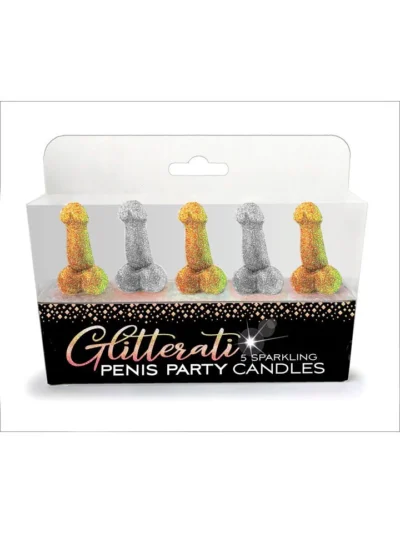 Metallic Penis Bachelorette Party Candles Glitterati