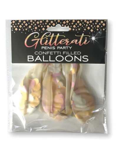 Metallic Penis Confetti Bachelorette Party Balloons Glitterati