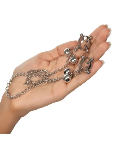 Nipple clamps 4-point screws twist to tighten nipple press with bells