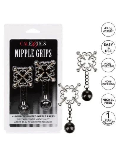 Nipple Clamps with 4-Point Weighted Nipple Press Nipple Grips
