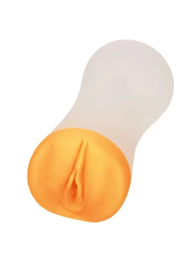 Orange Pocket Pussy Masturbation Sleeve with Ribbed Textured