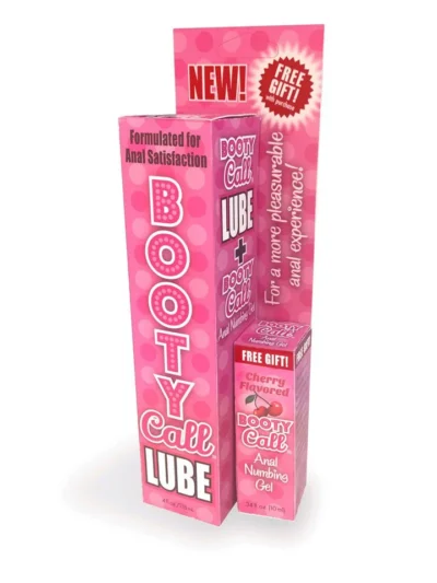 Personal Lubricant and Anal Numbing Gel Booty Call Lube Duo - Cherry