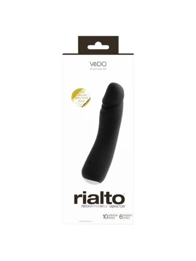 Realistic Cock Vibe Rialto Rechargeable Vibrator - Black
