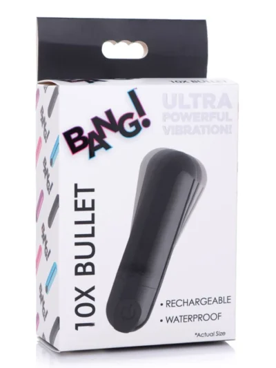 Rechargeable Vibrating Metallic Bullet Powerful Vibration - Black