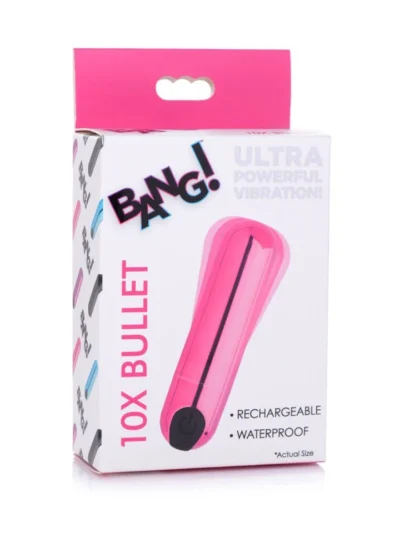 Rechargeable Vibrating Metallic Bullet Powerful Vibration - Pink