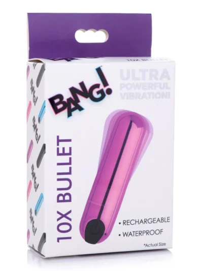 Rechargeable Vibrating Metallic Bullet Powerful Vibration - Purple