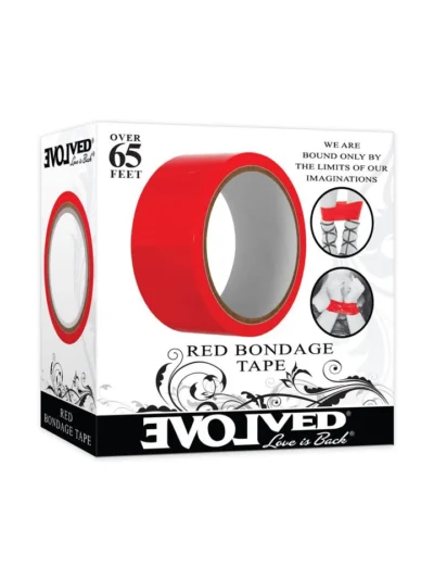 Red Bondage Tape Smooth Glossy PVC Vinyl Non Residue